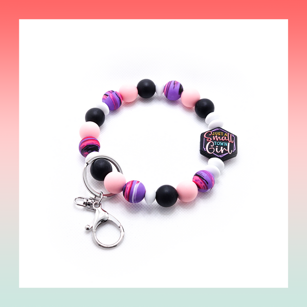 Silicone Beaded Keychain- Large