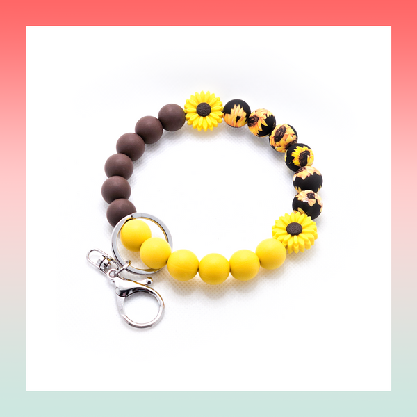 Silicone Beaded Keychain- Large