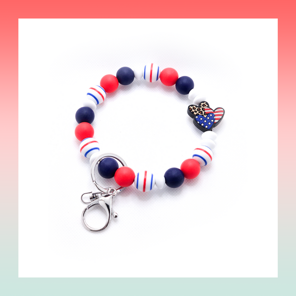 Silicone Beaded Keychain- Large