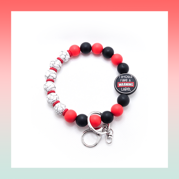 Silicone Beaded Keychain- Large