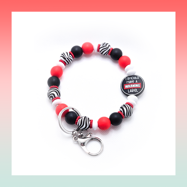 Silicone Beaded Keychain- Large