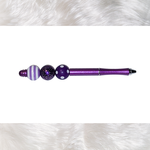 Purple Beaded Pen (RTS)